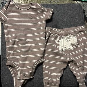 Carter's Brown Striped Baby Outfit